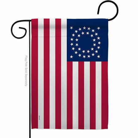 GUARDERIA 13 x 18.5 in. United State America 1863-1865 American Old Glory Garden Flag with Double-Sided GU3907290